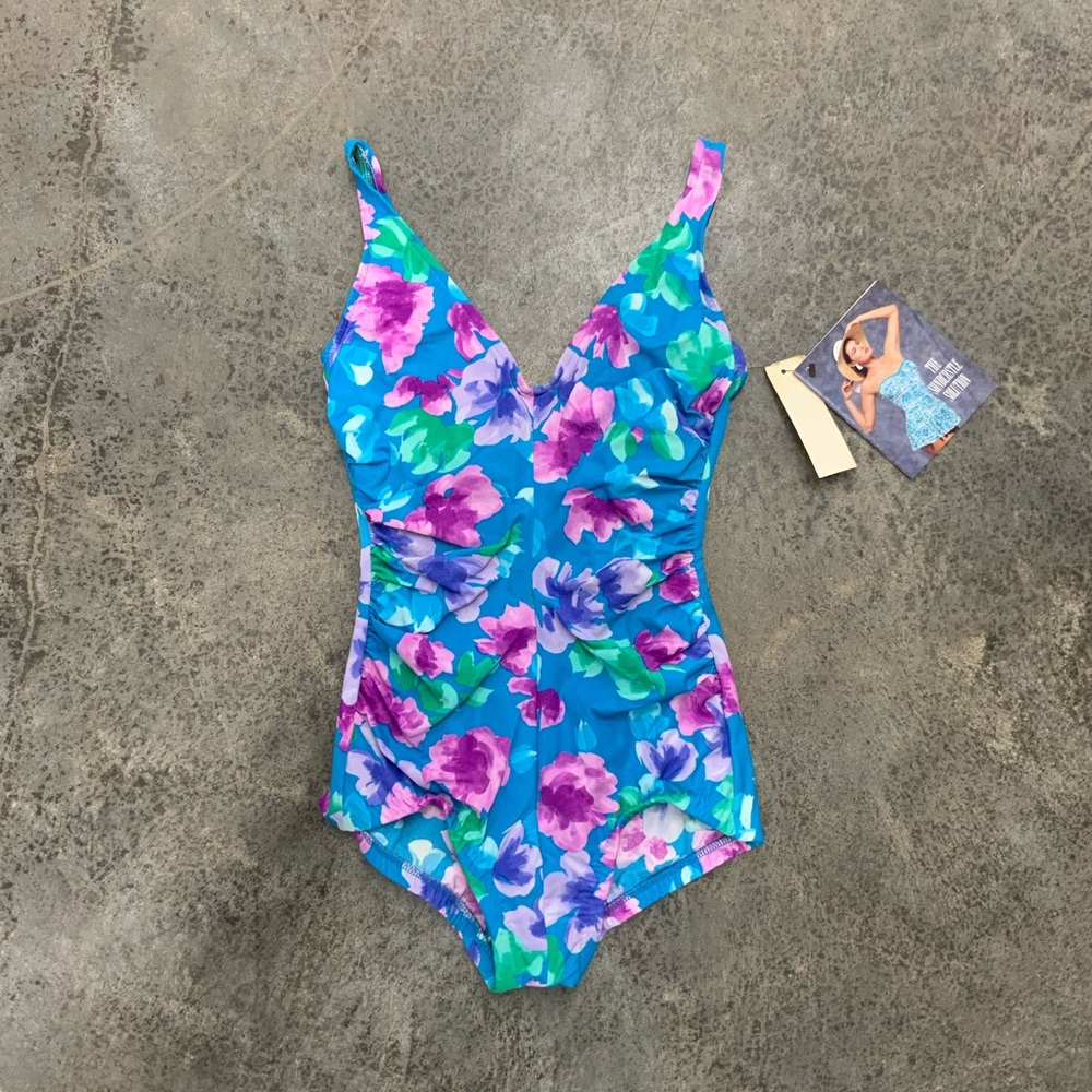 Vintage Sandcastle Floral One Piece Swimsuit